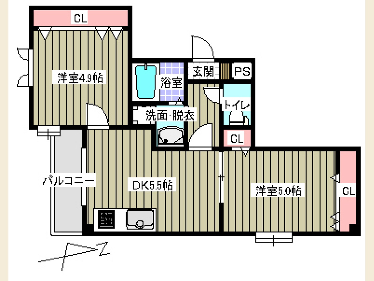 2DK賃貸マンション