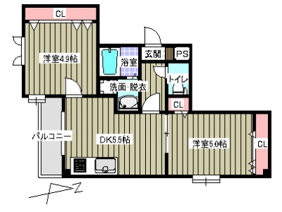 2DK賃貸マンション