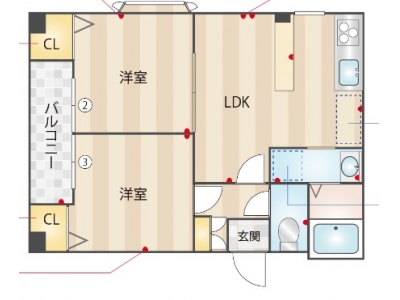 2LDK賃貸マンション